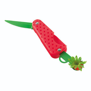 瑞士力康草莓小刀不锈钢折叠便携水果刀家用迷你去蒂切片削皮刀