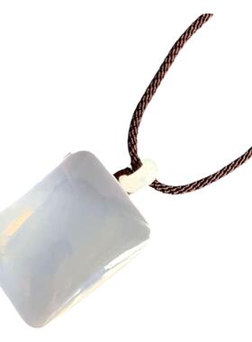 天然白水晶平安无事牌大号方牌