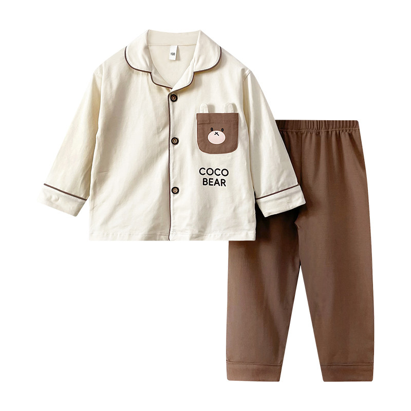 抗菌翻领棉氨中大童空调服套装