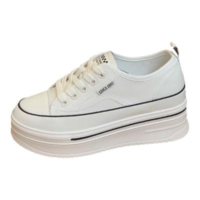 6CM帆布鞋超显腿长内增高小白鞋