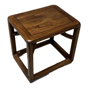 新中式实木方凳北方老榆木茶几矮凳客厅家用换鞋凳茶室小凳子板凳