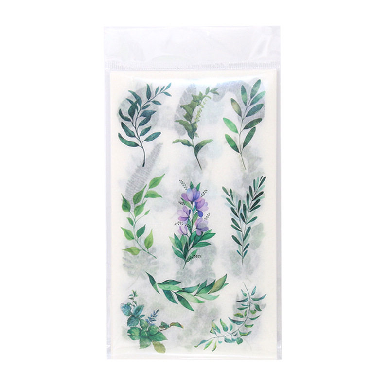 绿色树叶粘贴纸栩栩6张装平面diy
