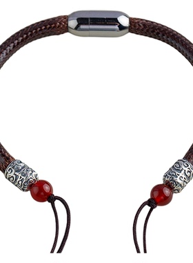 天珠手链编绳半成品可穿黄