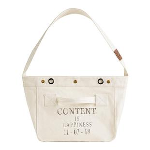 马登工装美式复古机车报童包大容量帆布邮差包印花字母斜挎包男生