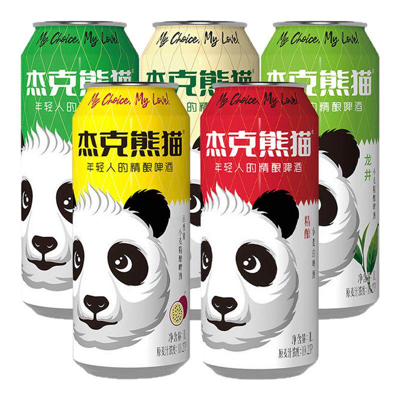 杰克熊猫果味1L易拉罐装