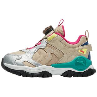 安踏儿童运动鞋女童鞋2025秋冬新款户外徒步厚底小童旋钮运动童鞋