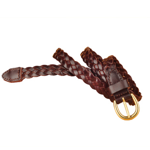 腰带细装饰编织配西装外套麻花皮带女韩版时尚配毛衣裙子头层牛皮