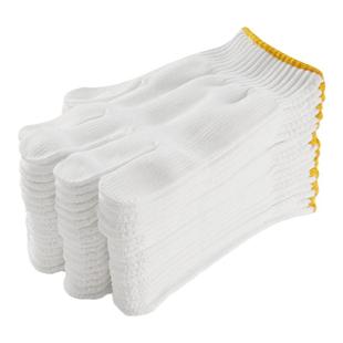 尼龙劳保手套工作白纱耐磨防护汽修劳动工地秋冬干活棉线棉纱防护