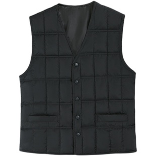 恒源祥集团彩羊羽绒棉马甲男V领大码坎肩 中老年内穿背心保暖内胆