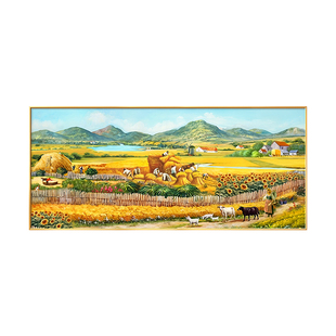 梵高丰收手绘油画客厅装饰画轻奢高级感沙发背景墙挂画风景画壁画