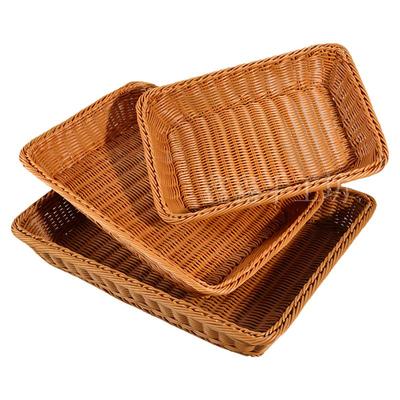 仿藤编织收纳筐长方形展示篮