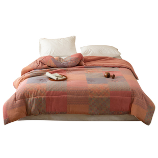 全棉双层纱被子被芯冬被送礼婴儿妈妈百福被四季通用结婚陪嫁喜被