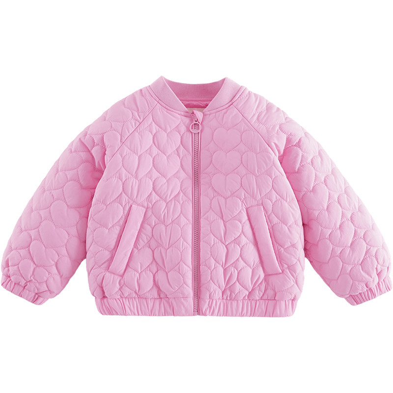 马克珍妮女童爱心绗棉棒球服外套