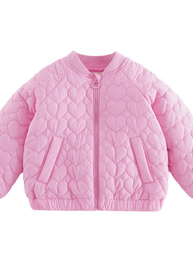马克珍妮女童爱心绗棉棒球服外套
