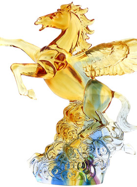 琉璃飞马摆件生肖马乔迁生日礼物