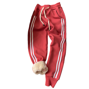 运动裤超厚保暖仿羊羔绒卫裤女加绒加厚秋冬季束脚裤外穿棉裤子潮