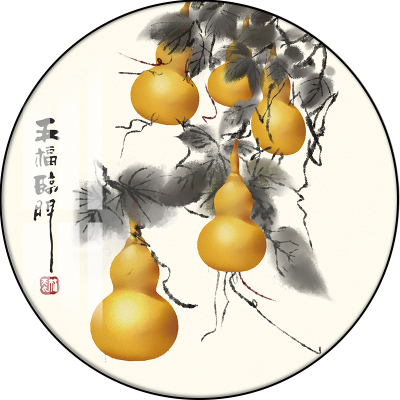 五福临门玄关画新中式装饰画灯画