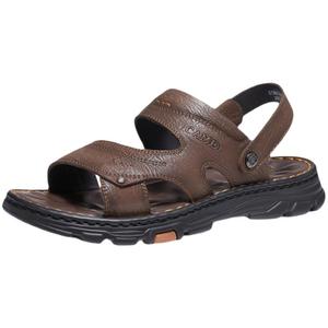 骆驼2024年夏季凉拖耐磨防滑透气舒适凉鞋男爸爸真皮商务沙滩鞋