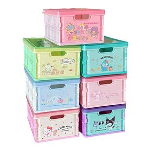 透明印花带盖丑鱼帕恰狗库洛米桌面大叠加收纳箱寝室卧室学生收纳