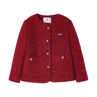 媛媛公主女童夹棉外套2025冬新款洋气儿童加厚保暖大衣中大童冬装