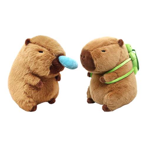 正版卡皮巴拉公仔流鼻涕水豚鼠鼻涕熊玩偶毛绒玩具娃娃抱枕礼物女