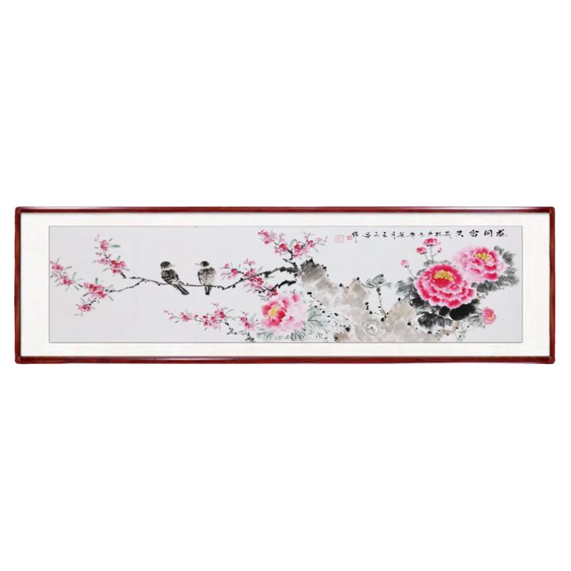 花开富贵手绘走廊卧室定制国画