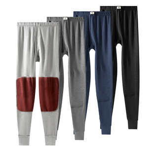 七匹狼中老年带护膝男士秋裤纯棉全棉裤线裤爸爸宽松打底保暖衬裤