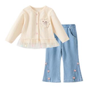 女童套装春装2026新款洋气时髦儿童外套裤子宝宝超好看春秋款衣服