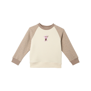 Mitti童装25冬新款女童加绒卫衣宝宝圆领针织上衣儿童洋气套头衫