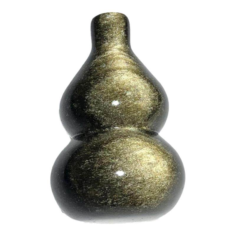 水玉冰魄天然金曜石葫芦摆件