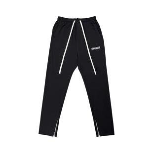 ASKYURSELF小众潮牌韩版高街宽松修身休闲男士黑色侧拉链长裤子