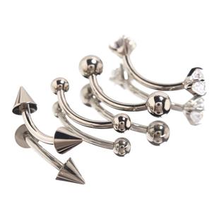 F136医用植入级钛合金眉钉内螺旋rook钉弯杆唇钉恶魔钉防过敏穿刺