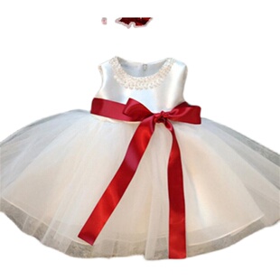 洋气女童公主裙夏天裙子蝴蝶结白纱裙六一幼儿园毕业演出生日礼服