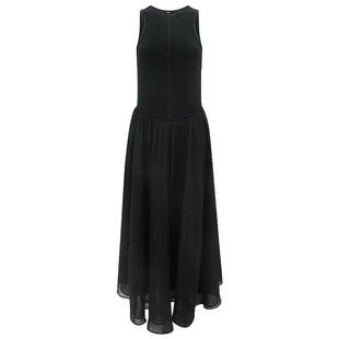 COCOBELLA赫本风背心针织连衣裙女春黑色收腰大摆裙小黑裙FR0026