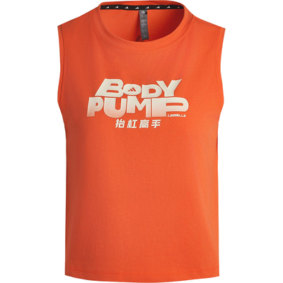 Adidas/阿迪达斯正品2025女士印花健身运动针织圆领无袖T恤KT6899