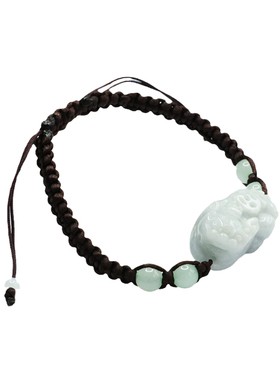 天然翡翠手串a货玉石瑞兽貔貅招财纳福手绳珠宝女士饰品情侣礼物