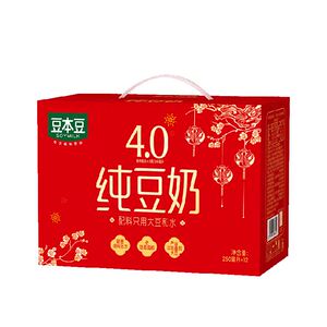 豆本豆纯豆奶250ml*12盒无蔗糖红色礼盒