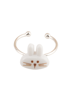 小兔河狸戒指开口可调节网红卡通爆款小狗小熊小鸭成人儿童手饰