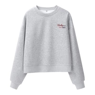 KWV真维斯短款圆领卫衣女2026新款爆款高腰休闲百搭小个子上衣女