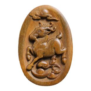 绿檀木十二生肖吊坠项链本命龙年转运无事牌手把件护身符汽车挂件