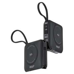 【3C认证充电宝可上飞机】W&P2026新款磁吸自带线AC插头45W快充三合一适用苹果iPhone17手机iwatch手表11电脑