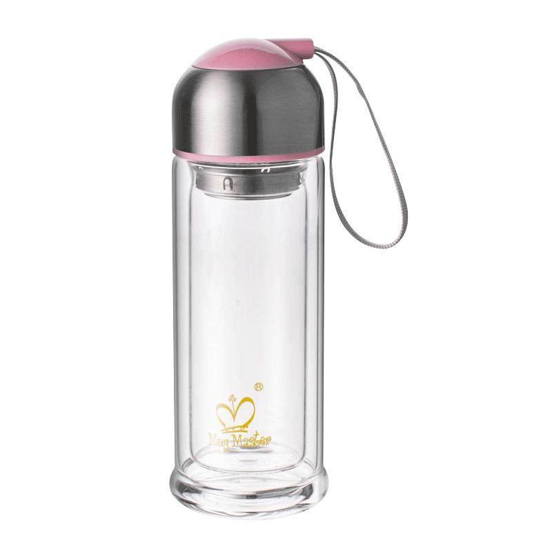 双层玻璃杯女生玻璃杯子带盖水杯女隔热防烫耐热茶杯便携可爱杯子