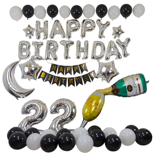 浪漫男朋友生日快乐趴体气球装饰派对房间背景墙惊喜场景布置女孩