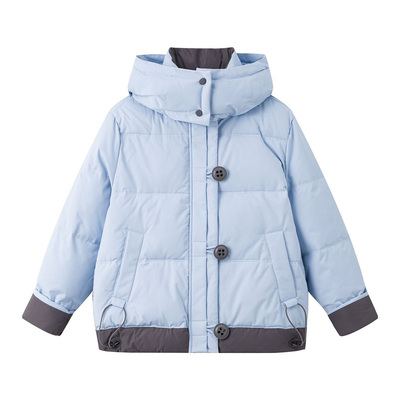 2025冬季韩版连帽棉服女短款撞色羽绒棉衣设计感宽松加厚保暖外套