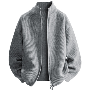 班尼路SK立领针织开衫毛衣男春夏季休闲外套粗线高级感品质毛衫YS