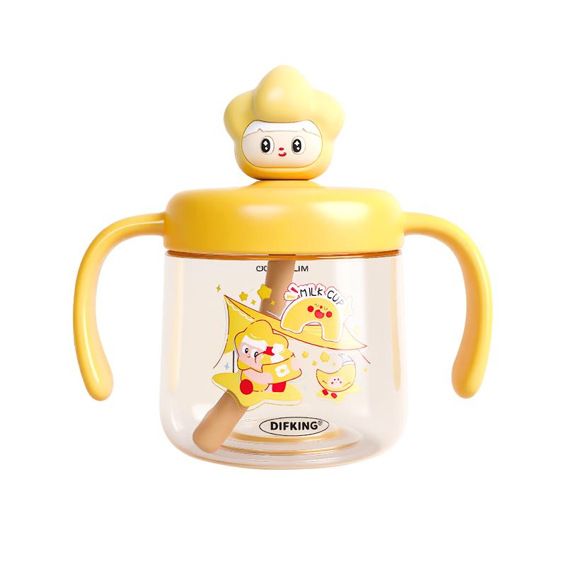 迪福伦儿童牛奶杯1-2-3岁以上奶瓶PPSU刻度喝水杯宝宝喝奶吸管杯