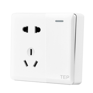 国际电工明装开关插座面板白色明线墙壁10A超薄一开带5孔五孔多孔