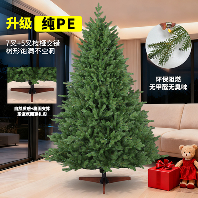 纯PE圣诞树2025新款节日场景布置家用客厅落地装饰品大型摆件ins