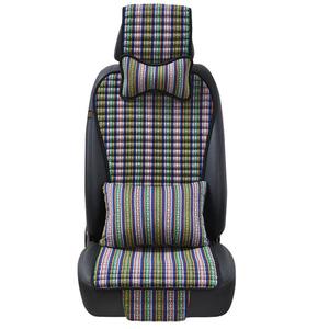 春夏新款小蛮腰汽车坐垫苦荞壳养生四季通用亚麻毛绒保暖恒温座垫