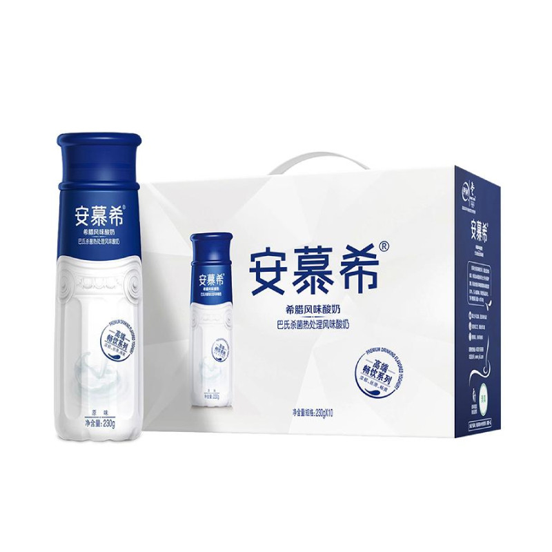 【蔡徐坤推荐】伊利安慕希希腊风味高端原味酸奶230g*10瓶整箱